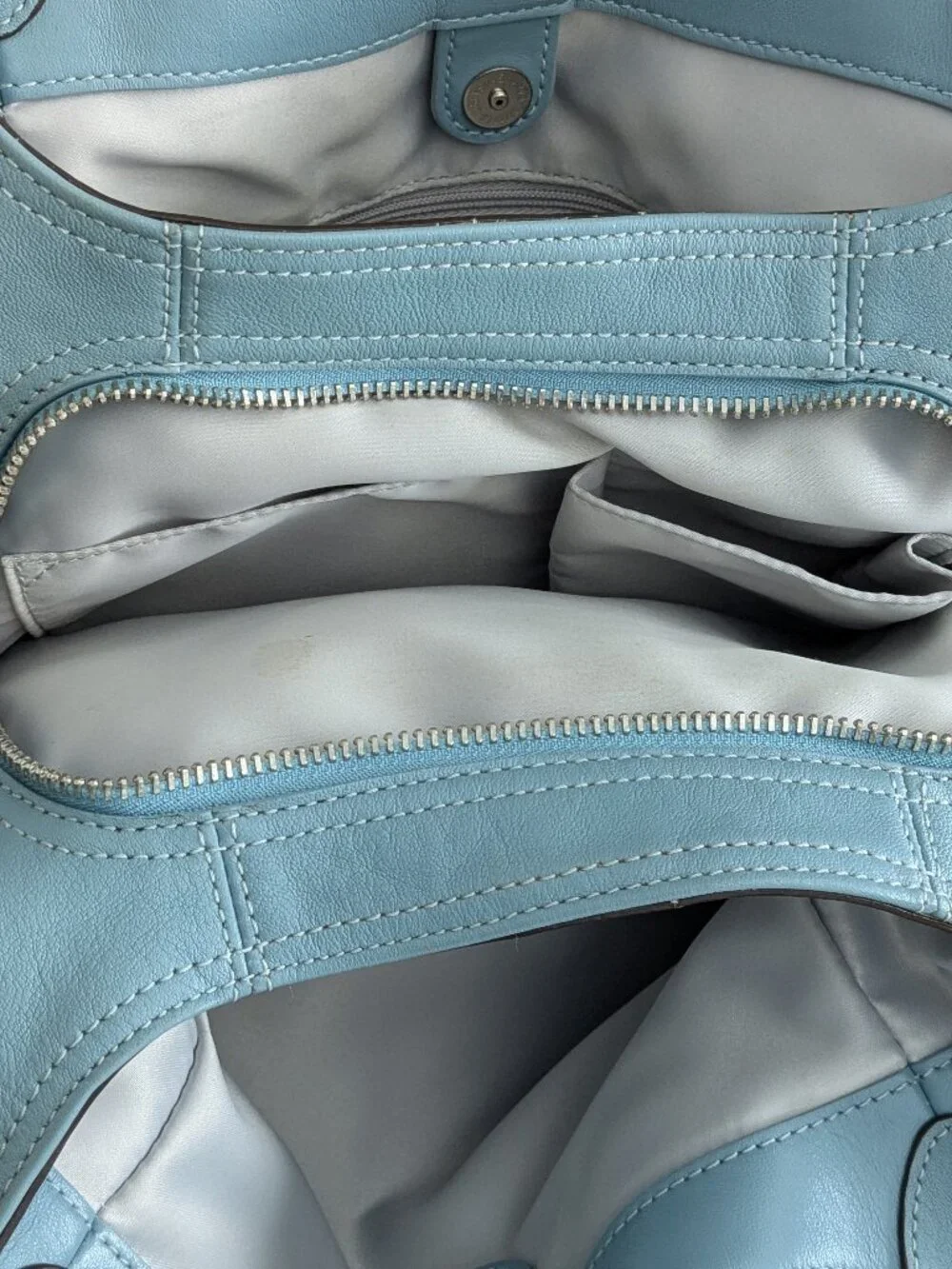 Coach Lexy Pebble Leather Shoulder Bag Large Silver Hardware . - Picture 13 of 14